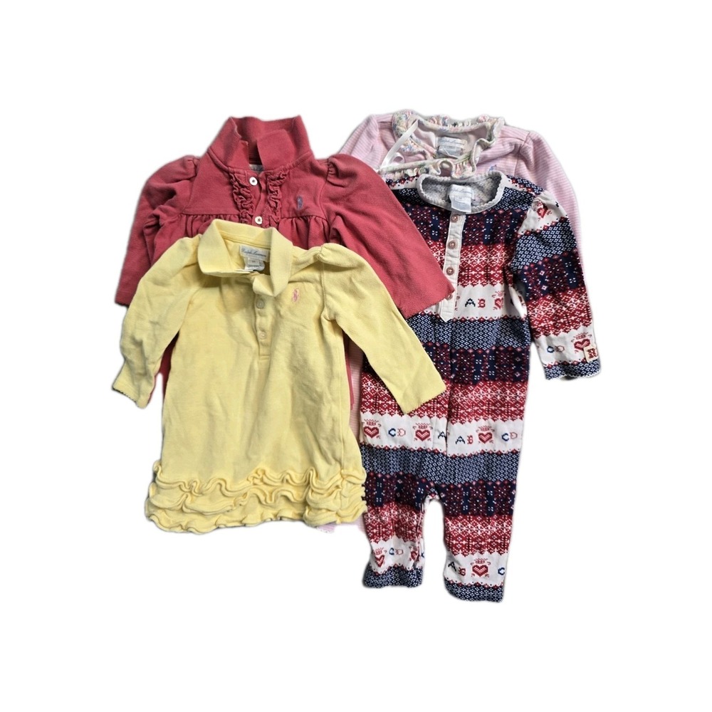 Ralph Lauren Baby Girls Lot Of 4 Size  6 Months  Romper Dress